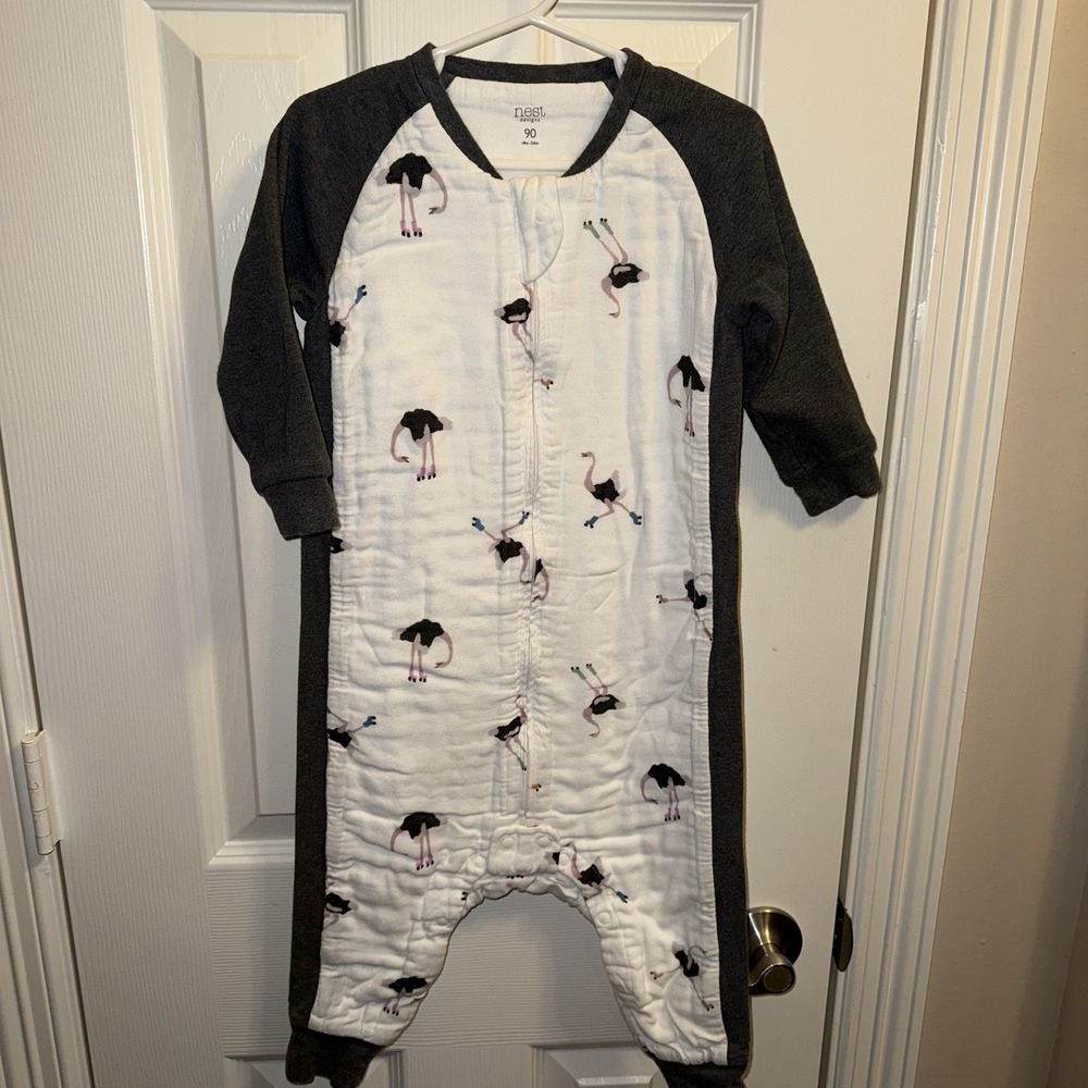 Nest Designs Sleep Suit Size 90 18-24 Mo TOG 1.0 Ostrich Bird Skating Sleeper